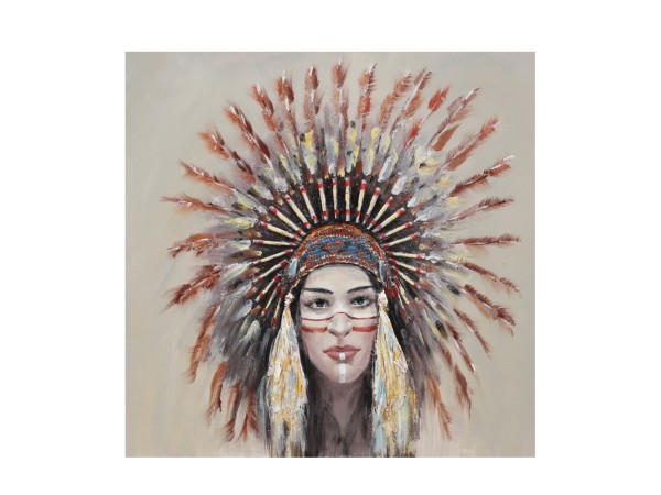 INDIAN GIRL ΠΙΝΑΚΑΣ ΔΙΑΚΟΣΜΗΣΗΣ 90x90x4cm ΚΑΜΒΑΣ ΞΥΛΟ INDIAN GIRL ΠΙΝΑΚΑΣ ΔΙΑΚΟΣΜΗΣΗΣ 90x90x4cm ΚΑΜΒΑΣ ΞΥΛΟ