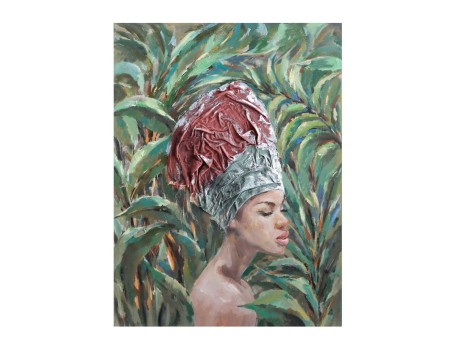 JUNGLE LADY ΠΙΝΑΚΑΣ ΔΙΑΚΟΣΜΗΣΗΣ 76x100x4cm ΚΑΜΒΑΣ ΠΟΛΥΧΡΩΜΟ ΞΥΛΟ