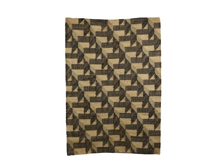 WOOL ΧΑΛΙ ΣΑΛΟΝΙΟΥ 120x180cm ΓΙΟΥΤΑ ΦΥΣΙΚΟ ΜΑΥΡΟ