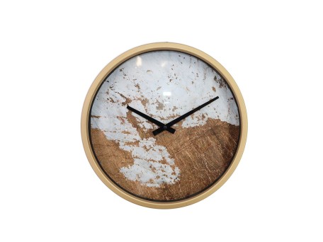 ANZIANO ΡΟΛΟΪ ΤΟΙΧΟΥ 30x30x6cm ΜΕΤΑΛΛΟ ΧΡΥΣΟ ΛΕΥΚΟ ΓΥΑΛΙ ΚΑΦΕ