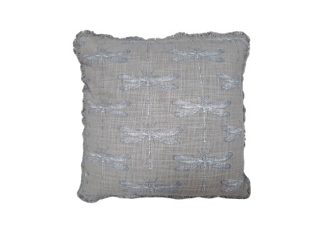LIBELL ΔΙΑΚΟΣΜΗΤΙΚΟ ΜΑΞΙΛΑΡΙ 45x45cm ΥΦΑΣΜΑ ΜΠΕΖ