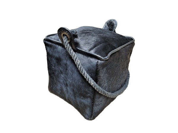 PUERTA ΔΙΑΚΟΣΜΗΤΙΚΟ DOOR STOPPER 15x15x15cm ΔΕΡΜΑ ΜΑΥΡΟ ΒΑΜΒΑΚΙ