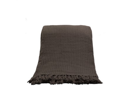 PIQUE ΡΙΧΤΑΡΙ ΔΙΑΚΟΣΜΗΤΙΚΟ 130x170cm ΒΑΜΒΑΚΙ ΓΚΡΙ MOCHA POLYESTER