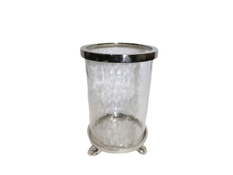 ARGENTUM ΒΑΣΗ ΡΕΣΩ 17x17x30cm ΓΥΑΛΙ ΔΙΑΦΑΝΟ ΑΣΗΜΙ ΑΛΟΥΜΙΝΙΟ