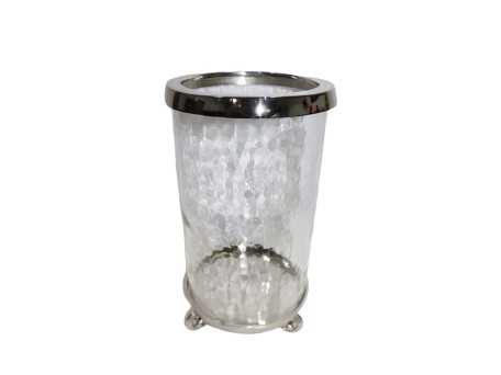 ARGENTUM ΒΑΣΗ ΡΕΣΩ 18x18x34cm ΓΥΑΛΙ ΔΙΑΦΑΝΟ ΑΣΗΜΙ ΑΛΟΥΜΙΝΙΟ