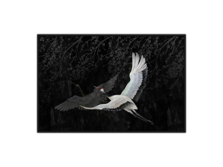 CRANE ΠΙΝΑΚΑΣ ΔΙΑΚΟΣΜΗΣΗΣ 123x83x5cm ΚΑΜΒΑΣ ΜΑΥΡΟ ΓΚΡΙ ΞΥΛΟ ΛΕΥΚΟ