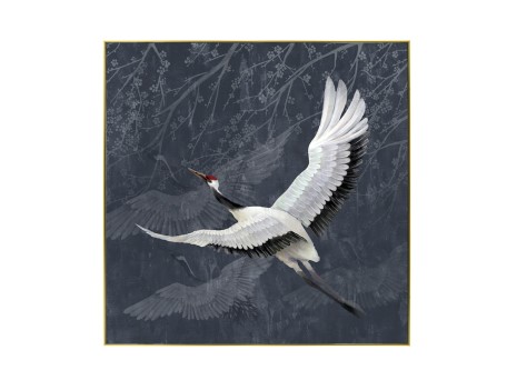 CRANE ΠΙΝΑΚΑΣ ΔΙΑΚΟΣΜΗΣΗΣ 83x83x5cm ΚΑΜΒΑΣ ΠΕΤΡΟΛ ΛΕΥΚΟ ΞΥΛΟ ΜΑΥΡΟ