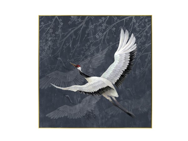 CRANE ΠΙΝΑΚΑΣ ΔΙΑΚΟΣΜΗΣΗΣ 83x83x5cm ΚΑΜΒΑΣ ΠΕΤΡΟΛ ΛΕΥΚΟ ΞΥΛΟ ΜΑΥΡΟ