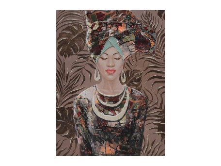 JUNGLE LADY ΠΙΝΑΚΑΣ ΔΙΑΚΟΣΜΗΣΗΣ 76x100x4cm ΚΑΜΒΑΣ ΠΟΛΥΧΡΩΜΟ ΞΥΛΟ