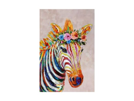 ZEBRA ΠΙΝΑΚΑΣ ΔΙΑΚΟΣΜΗΣΗΣ 80x120x4cm ΚΑΜΒΑΣ ΠΟΛΥΧΡΩΜΟ