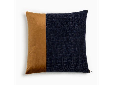 GLAM ΔΙΑΚΟΣΜΗΤΙΚΟ ΜΑΞΙΛΑΡΙ 45x45cm ΥΦΑΣΜΑ ΜΠΛΕ ΧΡΥΣΟ POLYESTER