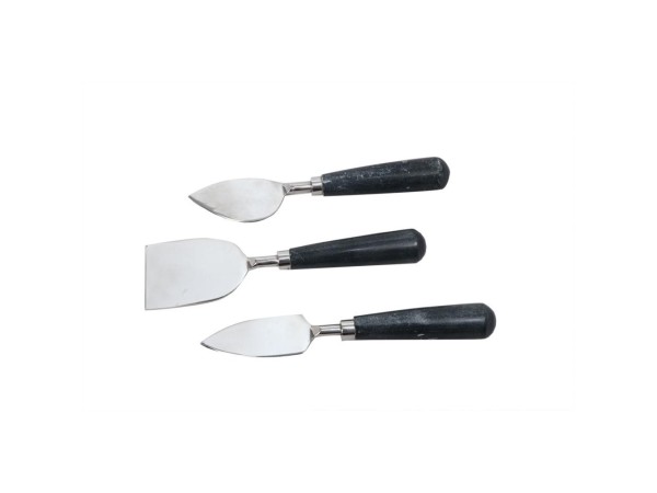 MARMO SET ΣΕΡΒΙΡΙΣΜΑΤΟΣ ΤΥΡΙΩΝ SET 3ΤΜΧ 18x5x2cm ΑΤΣΑΛΙ ΜΑΥΡΟ ΜΑΡΜΑΡΟ