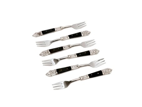 ROYAL ΠΙΡΟΥΝΙ ΓΛΥΚΟΥ SET 6TMX 15x2x1cm ΑΤΣΑΛΙ ΜΑΥΡΟ RESIN
