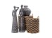 ROMBUS ΚΑΛΑΘΙ SET 5ΤΜΧ 43x43x39cm SEAGRASS ΦΥΣΙΚΟ ΜΑΥΡΟ ΣΙΔΕΡΟ