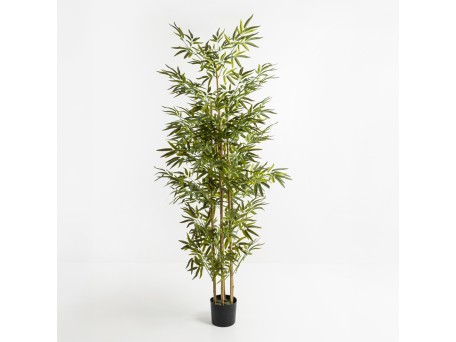 BAMBOO ΔΕΝΤΡΟ ΤΕΧΝΗΤΟ ΣΕ ΓΛΑΣΤΡΑ 190cm POLYESTER ΠΡΑΣΙΝΟ PVC