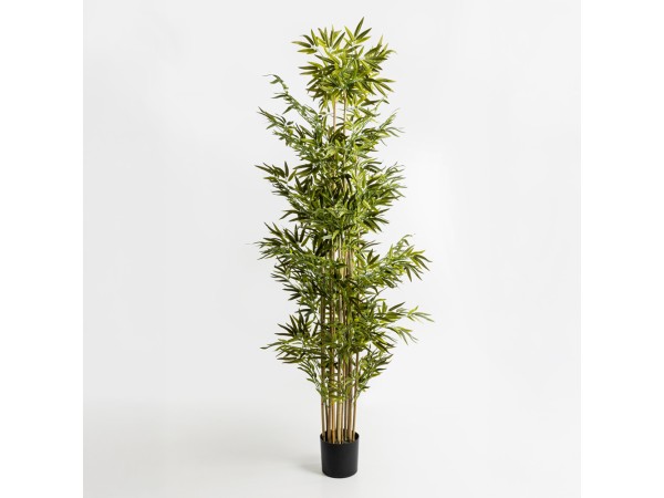 BAMBOO ΔΕΝΤΡΟ ΤΕΧΝΗΤΟ ΣΕ ΓΛΑΣΤΡΑ 210cm POLYESTER ΠΡΑΣΙΝΟ PVC