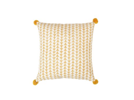 DANDI 2 ΔΙΑΚΟΣΜΗΤΙΚΟ ΜΑΞΙΛΑΡΙ 45x45cm ΒΑΜΒΑΚΙ ΛΕΥΚΟ ΚΙΤΡΙΝΟ