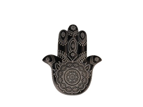HAMSA ΔΙΑΚΟΣΜΗΤΙΚΟ ΤΟΙΧΟΥ 25x3x30cm POLYRESIN ΜΑΥΡΟ ΛΕΥΚΟ