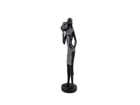 IRAMBA 2 ΔΙΑΚΟΣΜΗΤΙΚΗ ΦΙΓΟΥΡΑ 9x9x35cm POLYRESIN ΜΑΥΡΟ ΛΕΥΚΟ