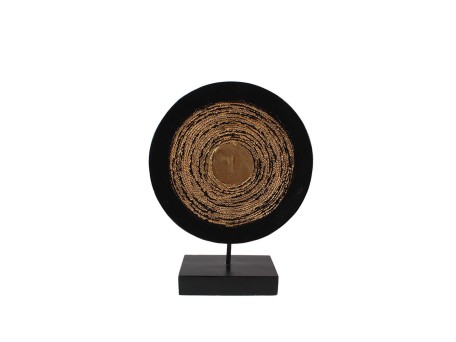 HAUSA 1 ΔΙΑΚΟΣΜΗΤΙΚΟ TOTEM 27x10x35cm POLYRESIN ΜΑΥΡΟ ΧΡΥΣΟ ΜΕΤΑΛΛΟ