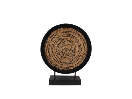 HAUSA 2 ΔΙΑΚΟΣΜΗΤΙΚΟ TOTEM 33x8x40cm POLYRESIN ΜΑΥΡΟ ΧΡΥΣΟ ΜΕΤΑΛΛΟ