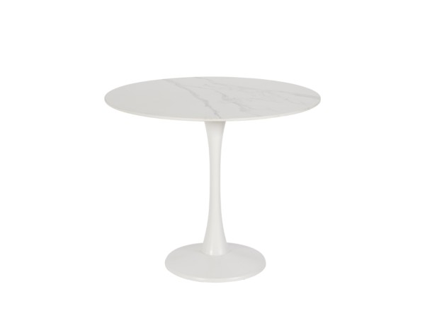 SNOW ΤΡΑΠΕΖΙ ΡΟΤΟΝΤΑ ΛΕΥΚΟ 90x90x75cm