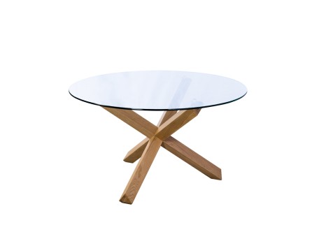 GLASS ΤΡΑΠΕΖΙ ΔΙΑΦΑΝΟ 130x130x75cm