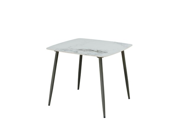 QUADRO ΤΡΑΠΕΖΙ ΛΕΥΚΟ ΜΕ ΟΨΗ ΜΑΡΜΑΡΟΥ 90x90x77cm
