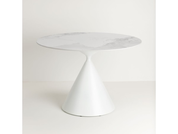 ATRIUM ΤΡΑΠΕΖΙ ΛΕΥΚΟ ΜΕ ΟΨΗ ΜΑΡΜΑΡΟΥ 110x110x76cm