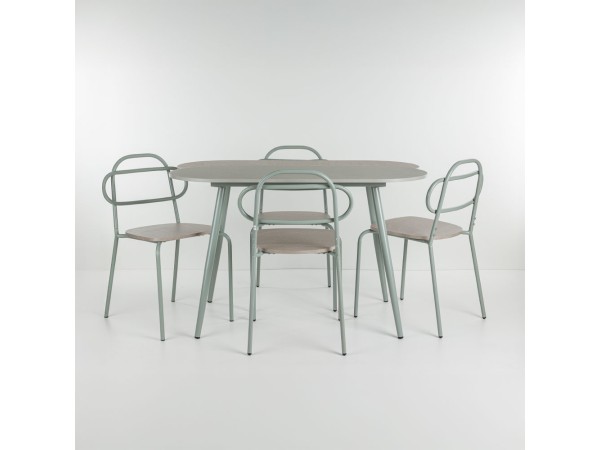 ITALIAN ΤΡΑΠΕΖΑΡΙΑ SET 4+1 ΠΕΤΡΑ ΑΝΟΙΧΤΟ ΓΚΡΙ 120x75x75cm ITALIAN ΤΡΑΠΕΖΑΡΙΑ SET 4+1 ΠΕΤΡΑ ΑΝΟΙΧΤΟ ΓΚΡΙ 120x75x75cm