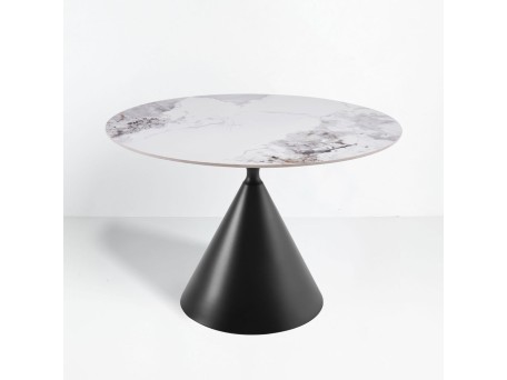 ATRIUM ΤΡΑΠΕΖΙ ΛΕΥΚΟ ΜΕ ΟΨΗ ΜΑΡΜΑΡΟΥ 110x110x76cm