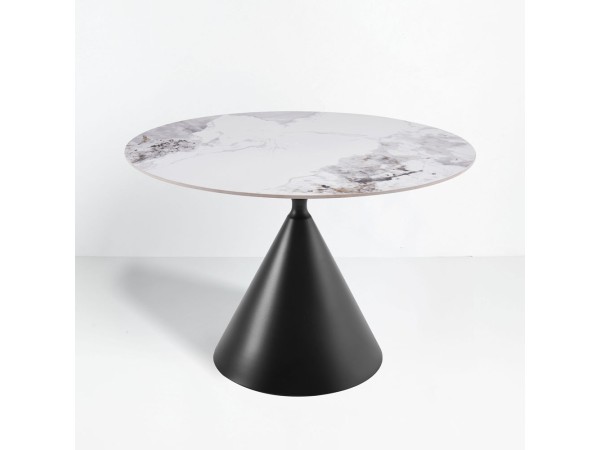 ATRIUM ΤΡΑΠΕΖΙ ΛΕΥΚΟ ΜΕ ΟΨΗ ΜΑΡΜΑΡΟΥ 110x110x76cm