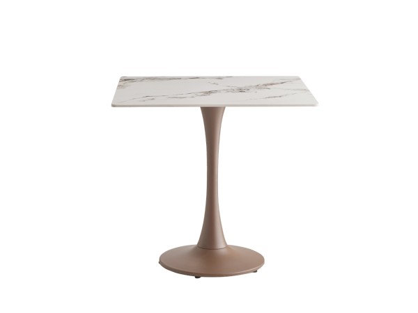 COCOA ΤΡΑΠΕΖΙ ΑΣΠΡΟ ΜΑΡΜΑΡΟ 80x80x75cm