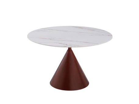 NOISETTE ΤΡΑΠΕΖΙ ΛΕΥΚΟ ΜΕ ΟΨΗ ΜΑΡΜΑΡΟΥ 120x120x76cm