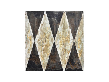 CRUTH ΠΙΝΑΚΑΣ ΔΙΑΚΟΣΜΗΣΗΣ 80x80x3cm ΚΑΜΒΑΣ ΚΑΦΕ ΜΠΕΖ ΞΥΛΟ ΧΡΥΣΟ