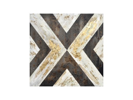 CRUTH ΠΙΝΑΚΑΣ ΔΙΑΚΟΣΜΗΣΗΣ 80x80x3cm ΚΑΜΒΑΣ ΜΠΕΖ ΚΑΦΕ ΞΥΛΟ ΧΡΥΣΟ