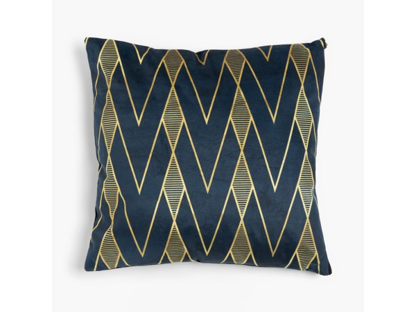 MINTONI ΔΙΑΚΟΣΜΗΤΙΚΟ ΜΑΞΙΛΑΡΙ 45x45cm ΒΕΛΟΥΔΟ ΜΑΥΡΟ ΧΡΥΣΟ