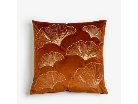 VENTALIA ΔΙΑΚΟΣΜΗΤΙΚΟ ΜΑΞΙΛΑΡΙ 45x45cm ΒΕΛΟΥΔΟ TERRACOTTA ΧΡΥΣΟ