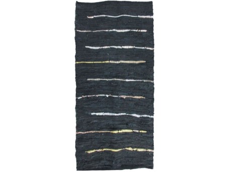 LINES ΧΑΛΑΚΙ 60x90cm ΔΕΡΜΑ ΜΑΥΡΟ ΜΠΕΖ ΛΕΥΚΟ