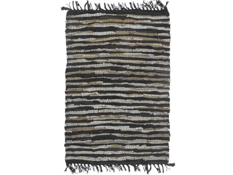 BOHO ΧΑΛΑΚΙ 60x90cm ΔΕΡΜΑ ΜΑΥΡΟ ΜΠΕΖ