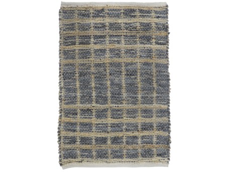 KARO ΧΑΛΑΚΙ 60x90cm ΔΕΡΜΑ ΓΚΡΙ ΜΠΕΖ ΓΙΟΥΤΑ