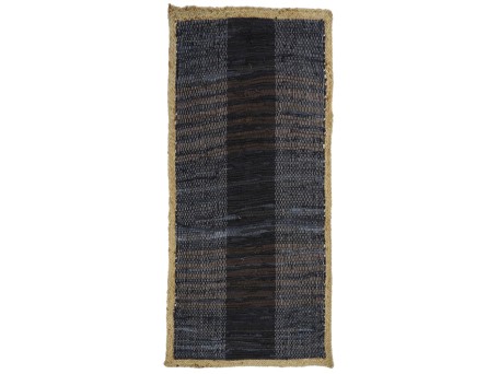 DARK ΧΑΛΙ ΔΙΑΔΡΟΜΟΥ 70x150cm ΔΕΡΜΑ ΜΑΥΡΟ ΜΠΕΖ ΓΙΟΥΤΑ