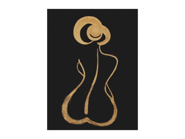 LA DONNA ΠΙΝΑΚΑΣ ΔΙΑΚΟΣΜΗΣΗΣ 60x80x3cm ΚΑΜΒΑΣ ΜΑΥΡΟ ΧΡΥΣΟ ΞΥΛΟ