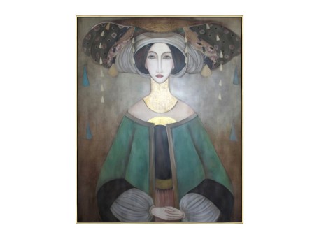 EAST LADY ΠΙΝΑΚΑΣ ΔΙΑΚΟΣΜΗΣΗΣ 80x100x5cm ΚΑΜΒΑΣ ΠΟΛΥΧΡΩΜΟ ΞΥΛΟ ΧΡΥΣΟ