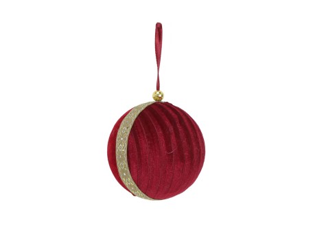 GLAM RED ΧΡΙΣΤΟΥΓΕΝΝΙΑΤΙΚΗ ΜΠΑΛΑ 10x10x10cm POLYFOAM ΚΟΚΚΙΝΟ ΧΡΥΣΟ ΥΦΑΣΜΑ