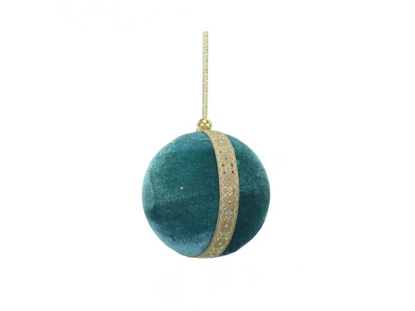 MIDNIGHT BLUE ΧΡΙΣΤΟΥΓΕΝΝΙΑΤΙΚΗ ΜΠΑΛΑ 10x10x10cm POLYFOAM ΠΕΤΡΟΛ ΧΡΥΣΟ ΥΦΑΣΜΑ