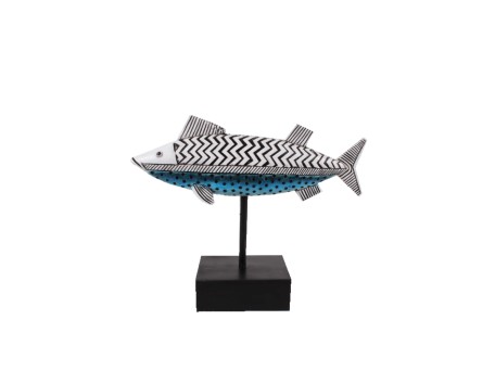 SERRANUS ΔΙΑΚΟΣΜΗΤΙΚΟ ΨΑΡΙ 26x8x21cm POLYRESIN ΛΕΥΚΟ ΜΑΥΡΟ ΓΑΛΑΖΙΟ