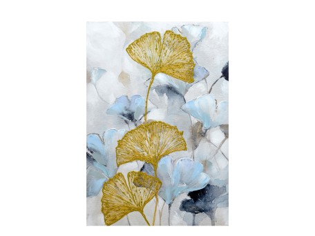 PALEN ΠΙΝΑΚΑΣ ΔΙΑΚΟΣΜΗΣΗΣ 70x100x3cm ΚΑΜΒΑΣ ΜΠΛΕ ΛΕΥΚΟ ΞΥΛΟ ΧΡΥΣΟ