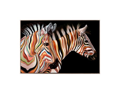 COLOR ZEBRA ΠΙΝΑΚΑΣ ΔΙΑΚΟΣΜΗΣΗΣ 63x93x4cm ΚΑΜΒΑΣ ΠΟΛΥΧΡΩΜΟ ΞΥΛΟ ΧΡΥΣΟ