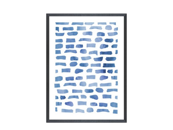 IOS ΠΙΝΑΚΑΣ ΔΙΑΚΟΣΜΗΣΗΣ 40x60x3cm ΚΑΜΒΑΣ ΜΠΛΕ ΛΕΥΚΟ ΞΥΛΟ ΜΑΥΡΟ